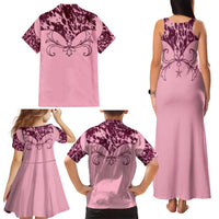 Cowboys Wild West Family Matching Tank Maxi Dress and Hawaiian Shirt Pink Cow Prints - Wonder Print Shop