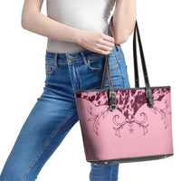 Cowboys Wild West Leather Tote Bag Pink Cow Prints - Wonder Print Shop