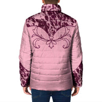 Cowboys Wild West Padded Jacket Pink Cow Prints - Wonder Print Shop
