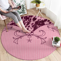 Cowboys Wild West Round Carpet Pink Cow Prints - Wonder Print Shop