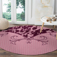 Cowboys Wild West Round Carpet Pink Cow Prints - Wonder Print Shop
