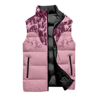 Cowboys Wild West Sleeveless Puffer Jacket Pink Cow Prints - Wonder Print Shop