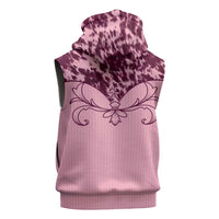 Cowboys Wild West Sleeveless Zip Hoodie Pink Cow Prints - Wonder Print Shop