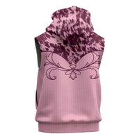 Cowboys Wild West Sleeveless Zip Hoodie Pink Cow Prints - Wonder Print Shop