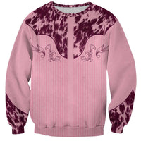 Cowboys Wild West Sweatshirt Pink Cow Prints - Wonder Print Shop