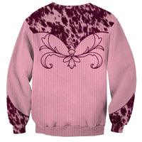 Cowboys Wild West Sweatshirt Pink Cow Prints - Wonder Print Shop