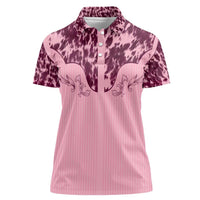 Cowboys Wild West Women Polo Shirt Pink Cow Prints - Wonder Print Shop