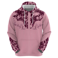 Cowboys Wild West Zip Hoodie Pink Cow Prints - Wonder Print Shop