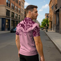 Cowboys Wild West Zipper Polo Shirt Pink Cow Prints - Wonder Print Shop