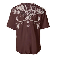 Cowboys Wild West Baseball Jersey Dark Brown Cow Prints - Wonder Print Shop