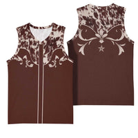 Cowboys Wild West Basketball Jersey Dark Brown Cow Prints - Wonder Print Shop