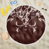 Cowboys Wild West Beach Blanket Dark Brown Cow Prints - Wonder Print Shop