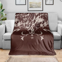 Cowboys Wild West Blanket Dark Brown Cow Prints - Wonder Print Shop