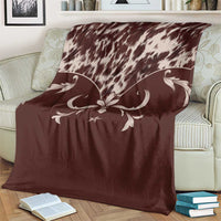 Cowboys Wild West Blanket Dark Brown Cow Prints - Wonder Print Shop