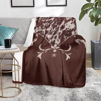 Cowboys Wild West Blanket Dark Brown Cow Prints - Wonder Print Shop