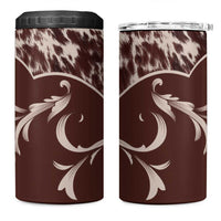 Cowboys Wild West 4 in 1 Can Cooler Tumbler Dark Brown Cow Prints - Wonder Print Shop