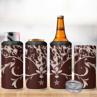 Cowboys Wild West 4 in 1 Can Cooler Tumbler Dark Brown Cow Prints - Wonder Print Shop