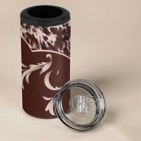 Cowboys Wild West 4 in 1 Can Cooler Tumbler Dark Brown Cow Prints - Wonder Print Shop