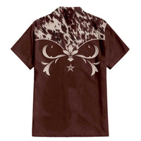 Cowboys Wild West Family Matching Mermaid Dress and Hawaiian Shirt Dark Brown Cow Prints - Wonder Print Shop