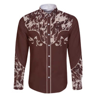 Cowboys Wild West Family Matching Summer Maxi Dress and Hawaiian Shirt Dark Brown Cow Prints - Wonder Print Shop