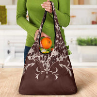 Cowboys Wild West Grocery Bag Dark Brown Cow Prints - Wonder Print Shop
