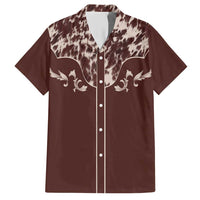 Cowboys Wild West Hawaiian Shirt Dark Brown Cow Prints - Wonder Print Shop