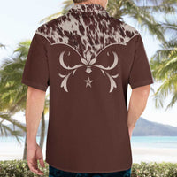 Cowboys Wild West Hawaiian Shirt Dark Brown Cow Prints - Wonder Print Shop