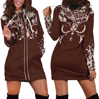 Cowboys Wild West Hoodie Dress Dark Brown Cow Prints - Wonder Print Shop
