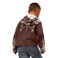 Cowboys Wild West Kid Hoodie Dark Brown Cow Prints - Wonder Print Shop