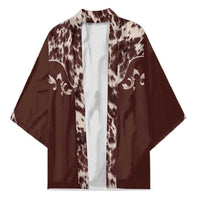 Cowboys Wild West Kimono Dark Brown Cow Prints - Wonder Print Shop