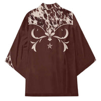 Cowboys Wild West Kimono Dark Brown Cow Prints - Wonder Print Shop