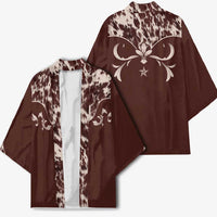 Cowboys Wild West Kimono Dark Brown Cow Prints - Wonder Print Shop