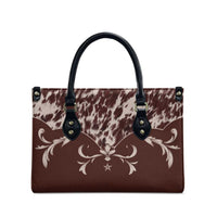 Cowboys Wild West Leather Bag Dark Brown Cow Prints - Wonder Print Shop