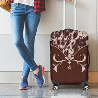 Cowboys Wild West Luggage Cover Dark Brown Cow Prints - Wonder Print Shop