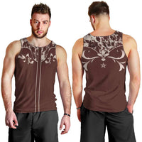 Cowboys Wild West Men Tank Top Dark Brown Cow Prints - Wonder Print Shop