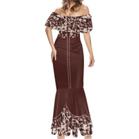Cowboys Wild West Mermaid Dress Dark Brown Cow Prints - Wonder Print Shop