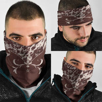 Cowboys Wild West Neck Gaiter Dark Brown Cow Prints - Wonder Print Shop