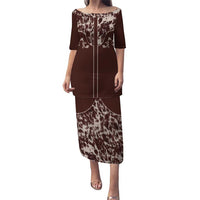 Cowboys Wild West Puletasi Dark Brown Cow Prints - Wonder Print Shop