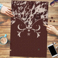 Cowboys Wild West Puzzle Dark Brown Cow Prints - Wonder Print Shop