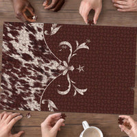 Cowboys Wild West Puzzle Dark Brown Cow Prints - Wonder Print Shop