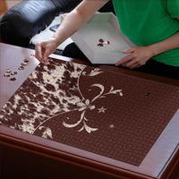 Cowboys Wild West Puzzle Dark Brown Cow Prints - Wonder Print Shop