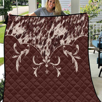 Cowboys Wild West Quilt Dark Brown Cow Prints - Wonder Print Shop