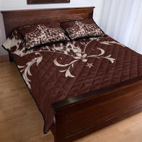 Cowboys Wild West Quilt Bed Set Dark Brown Cow Prints - Wonder Print Shop
