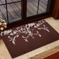 Cowboys Wild West Rubber Doormat Dark Brown Cow Prints - Wonder Print Shop
