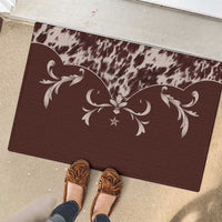 Cowboys Wild West Rubber Doormat Dark Brown Cow Prints - Wonder Print Shop