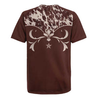 Cowboys Wild West Rugby Jersey Dark Brown Cow Prints - Wonder Print Shop