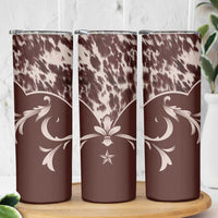 Cowboys Wild West Skinny Tumbler Dark Brown Cow Prints - Wonder Print Shop