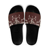 Cowboys Wild West Slide Sandals Dark Brown Cow Prints - Wonder Print Shop