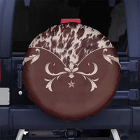 Cowboys Wild West Spare Tire Cover Dark Brown Cow Prints - Wonder Print Shop