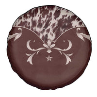 Cowboys Wild West Spare Tire Cover Dark Brown Cow Prints - Wonder Print Shop